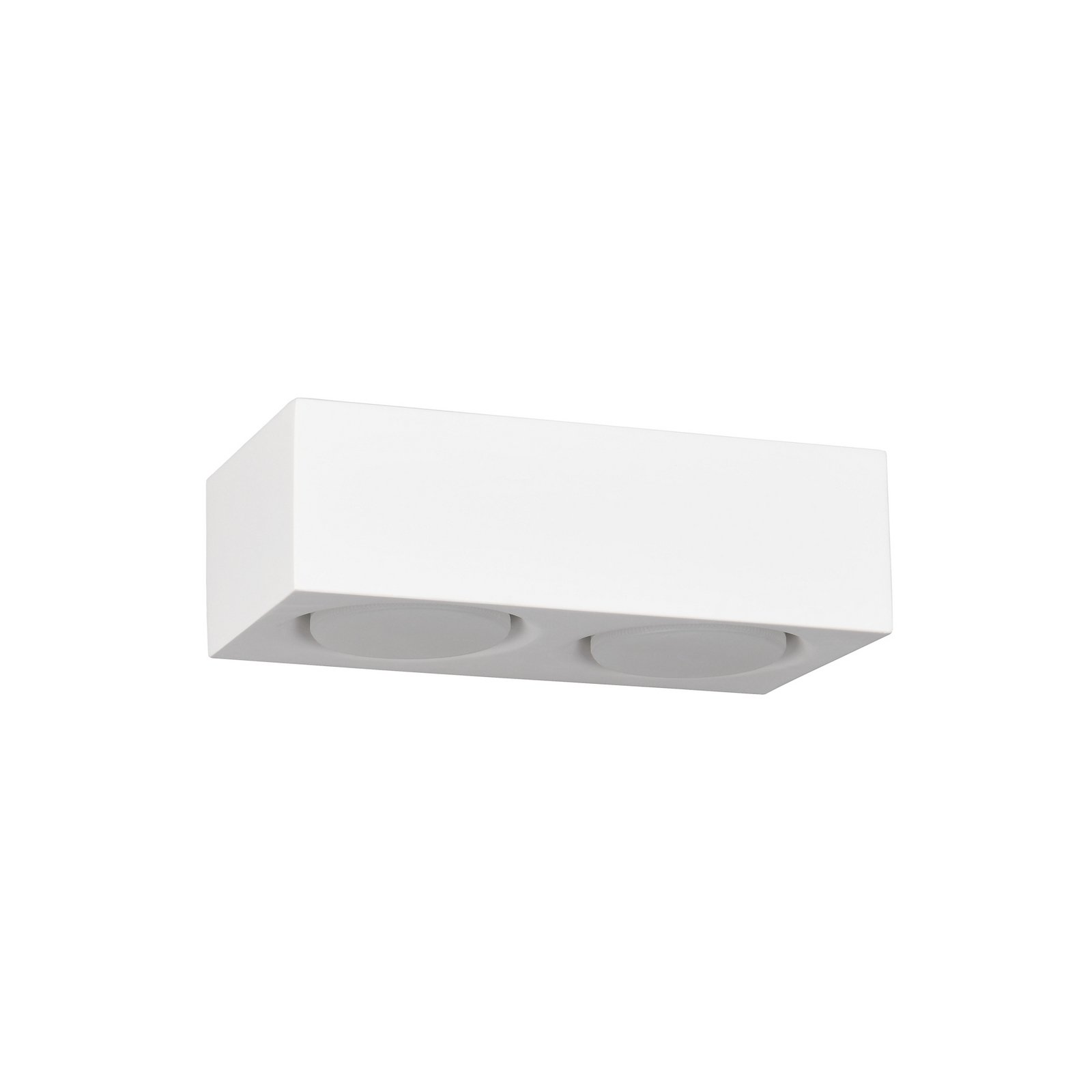 Candeeiro de parede Mattone, branco, largura 23 cm, gesso, 4 lâmpadas.