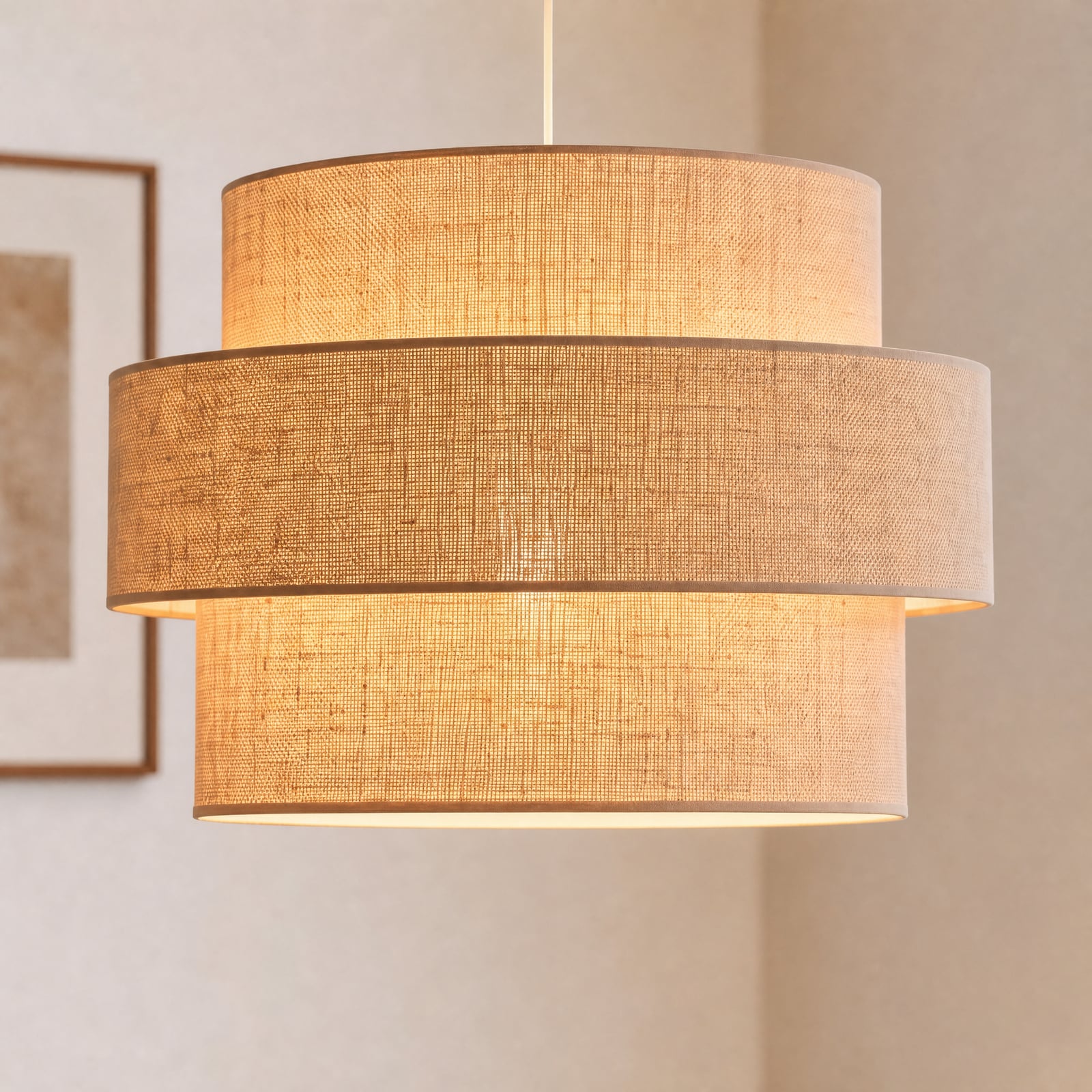 Lampada a sospensione Space, juta, a 1 luce, tessuto, E27 - Duolla Lampada a sospensione Space, juta, a 1 luce, tessuto, E27 - Duolla
