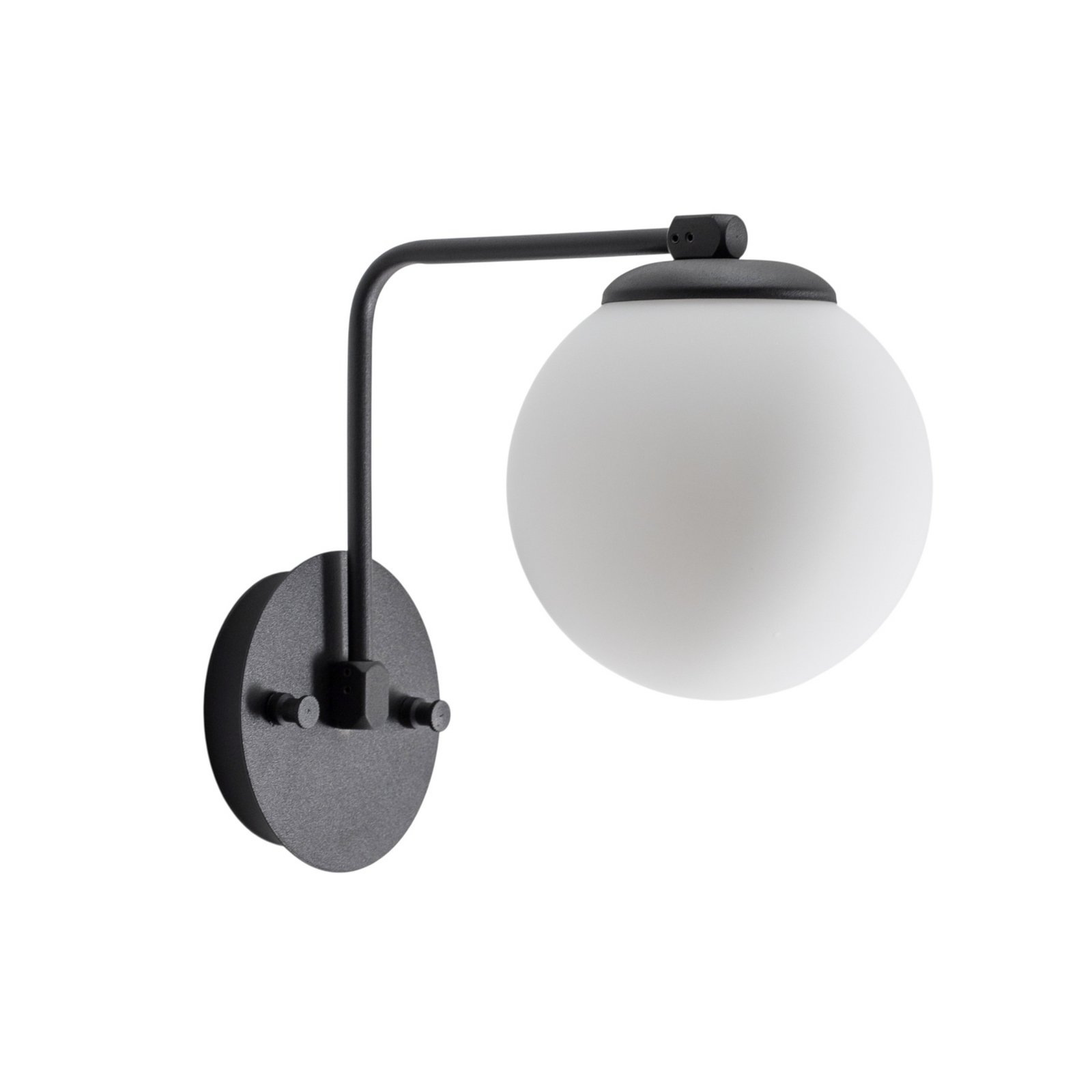 Aplique de pared Daisy, negro, cristal, altura 22 cm, E27