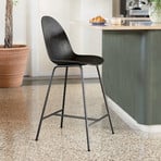 Tabouret de bar Eternity, noir, acier, hauteur 87,5 cm - Mater