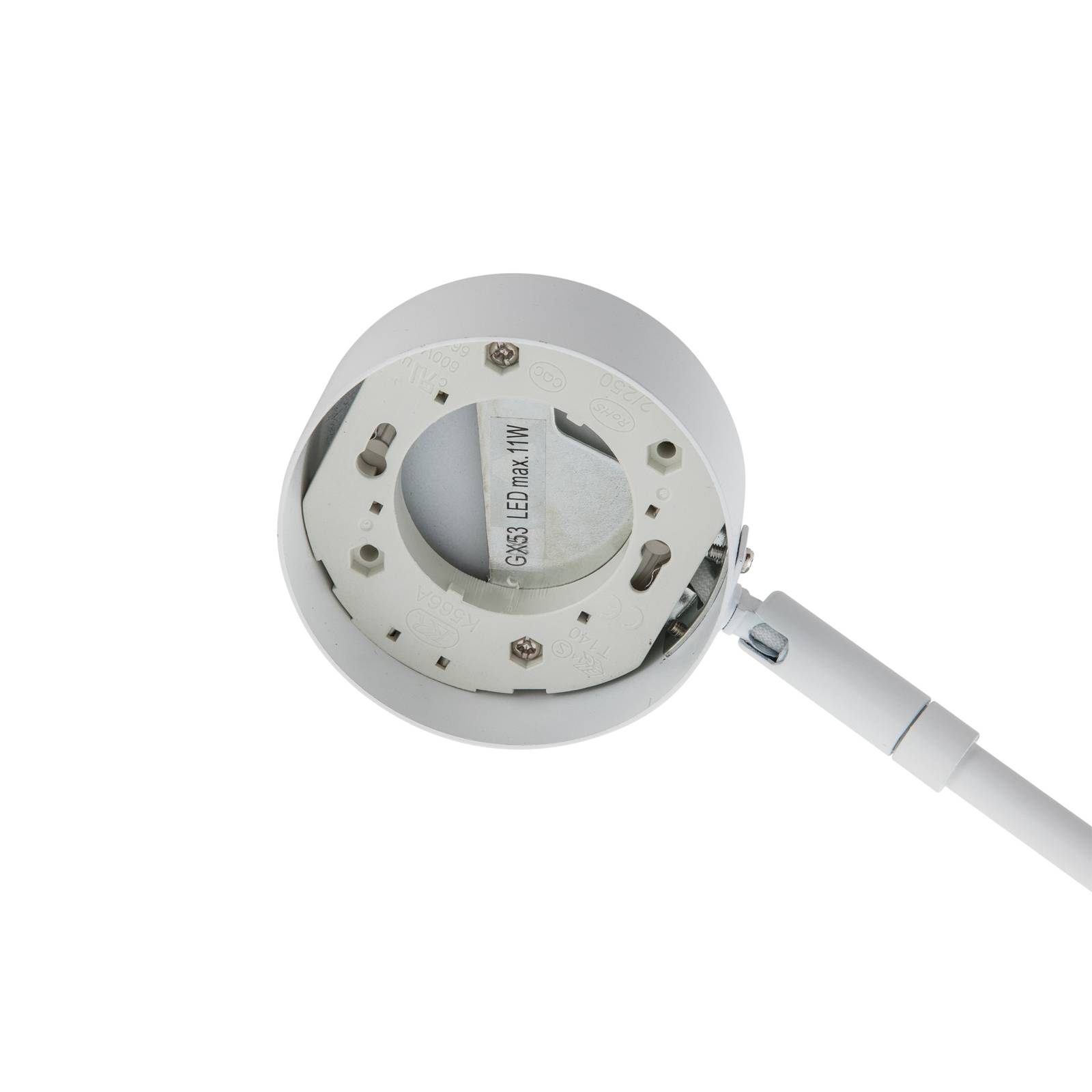 Lampa stołowa Lindby Jyla, 36 cm, biały matowy, GX53, elastyczna