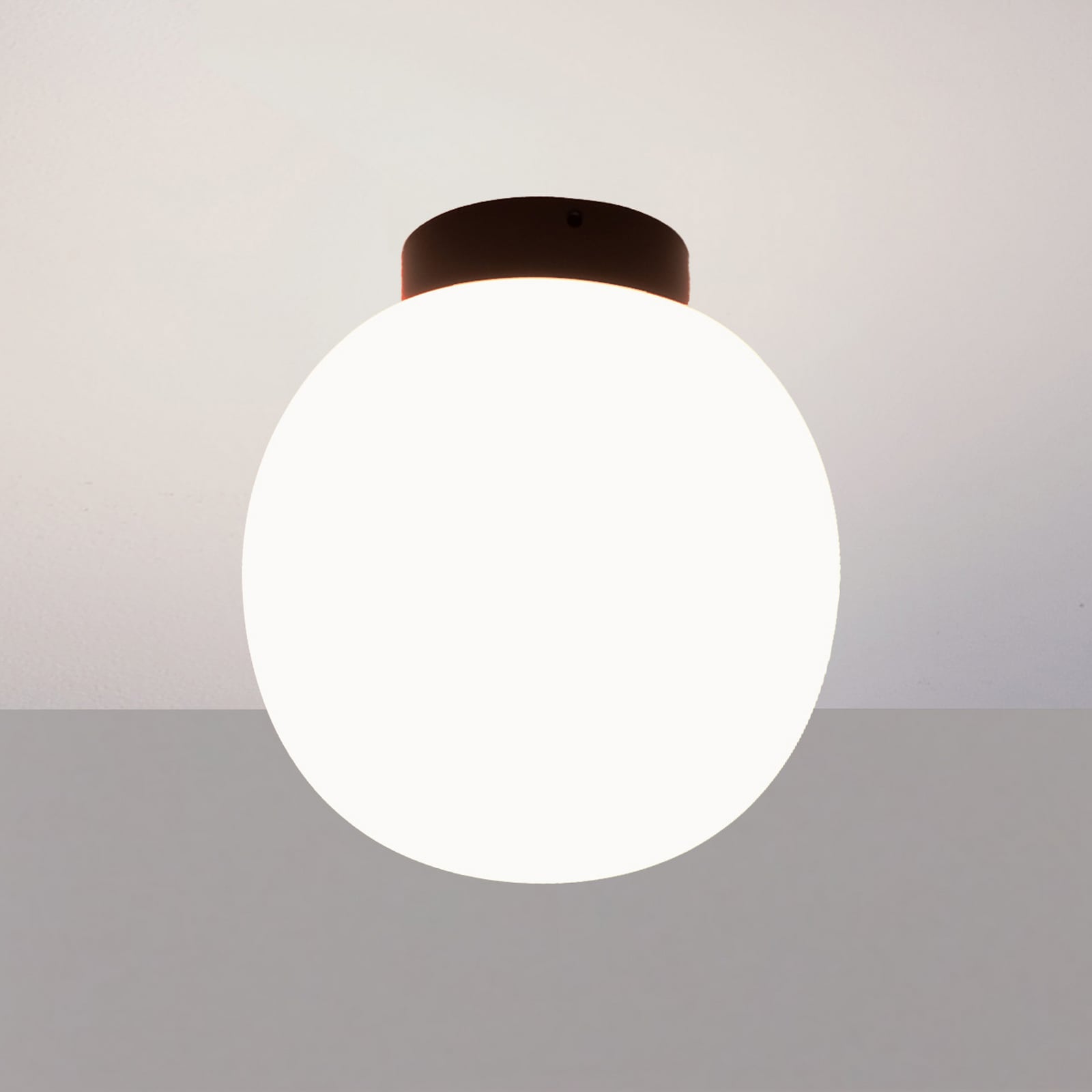 Candeeiro de teto Casablanca Acai, branco/preto, vidro, 16 cm, E27