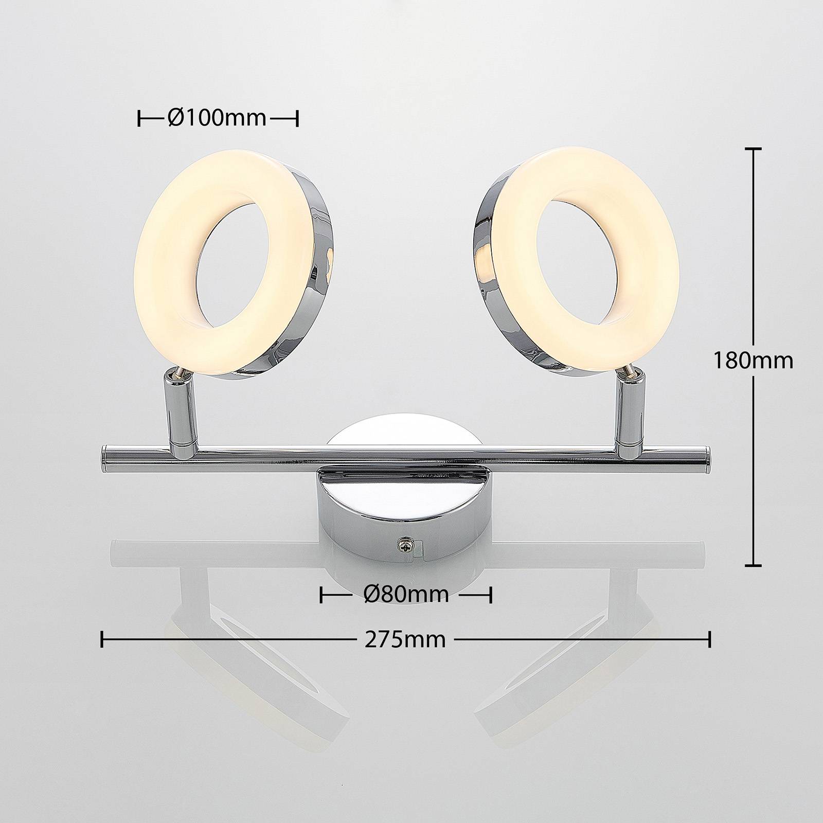 ELC Tioklia lampa sufitowa LED, chrom, 2-punktowa