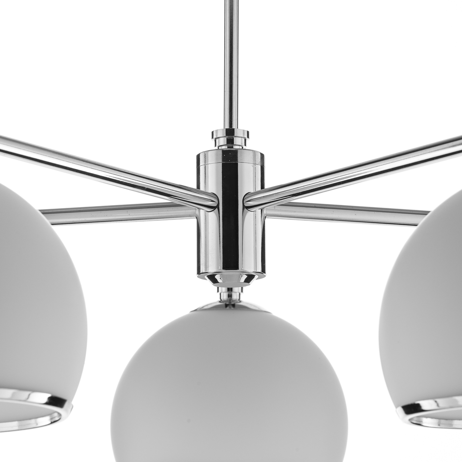 Mina hanging light, five-bulb, matt chrome