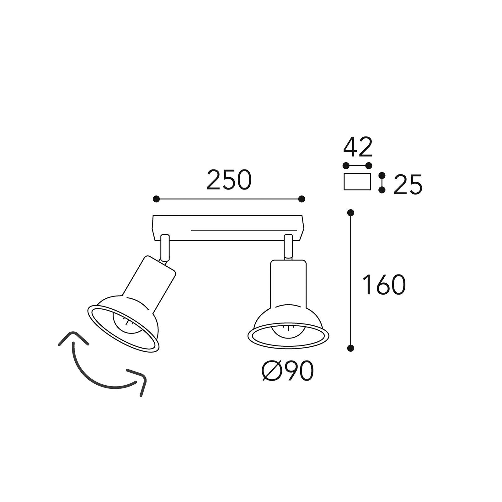 Moretti Luce Taklampa Genziana 1412.E27 2 lampor antikmässing