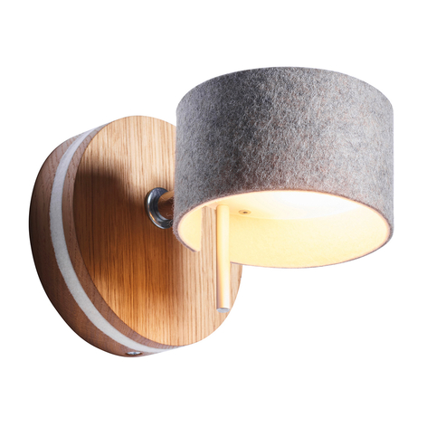 LED-Wandleuchte Frits mit Eichenholz und Filz