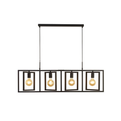 Lámpara colgante Squares 4 luces negro