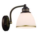 Clair - brown metal wall light, glass lampshade