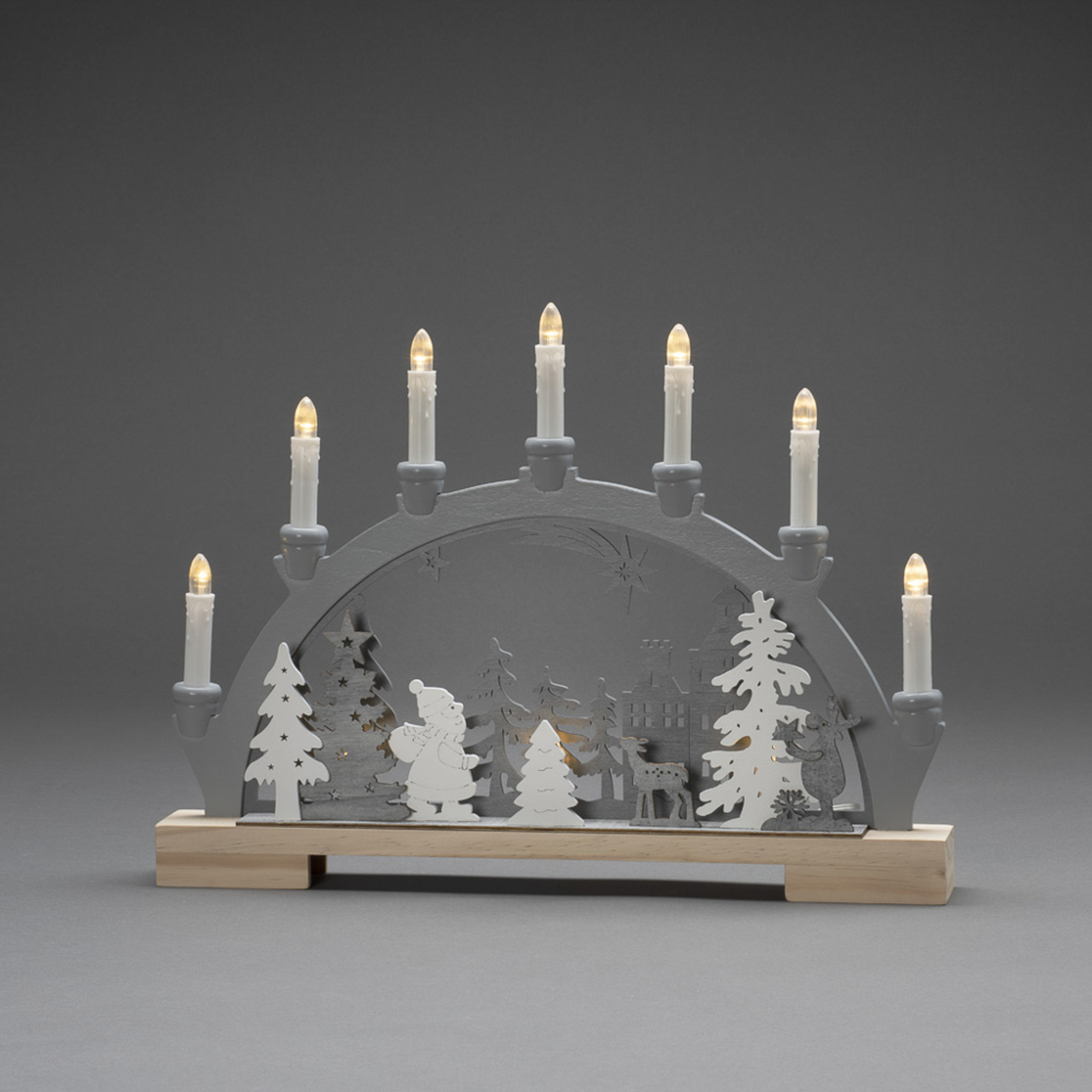 Hikers in the Woods with Animals LED candle arch
