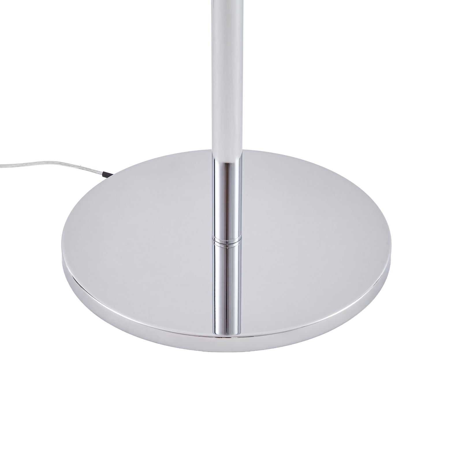 Lucande Christo floor lamp, height 160 cm, chrome/white, glass