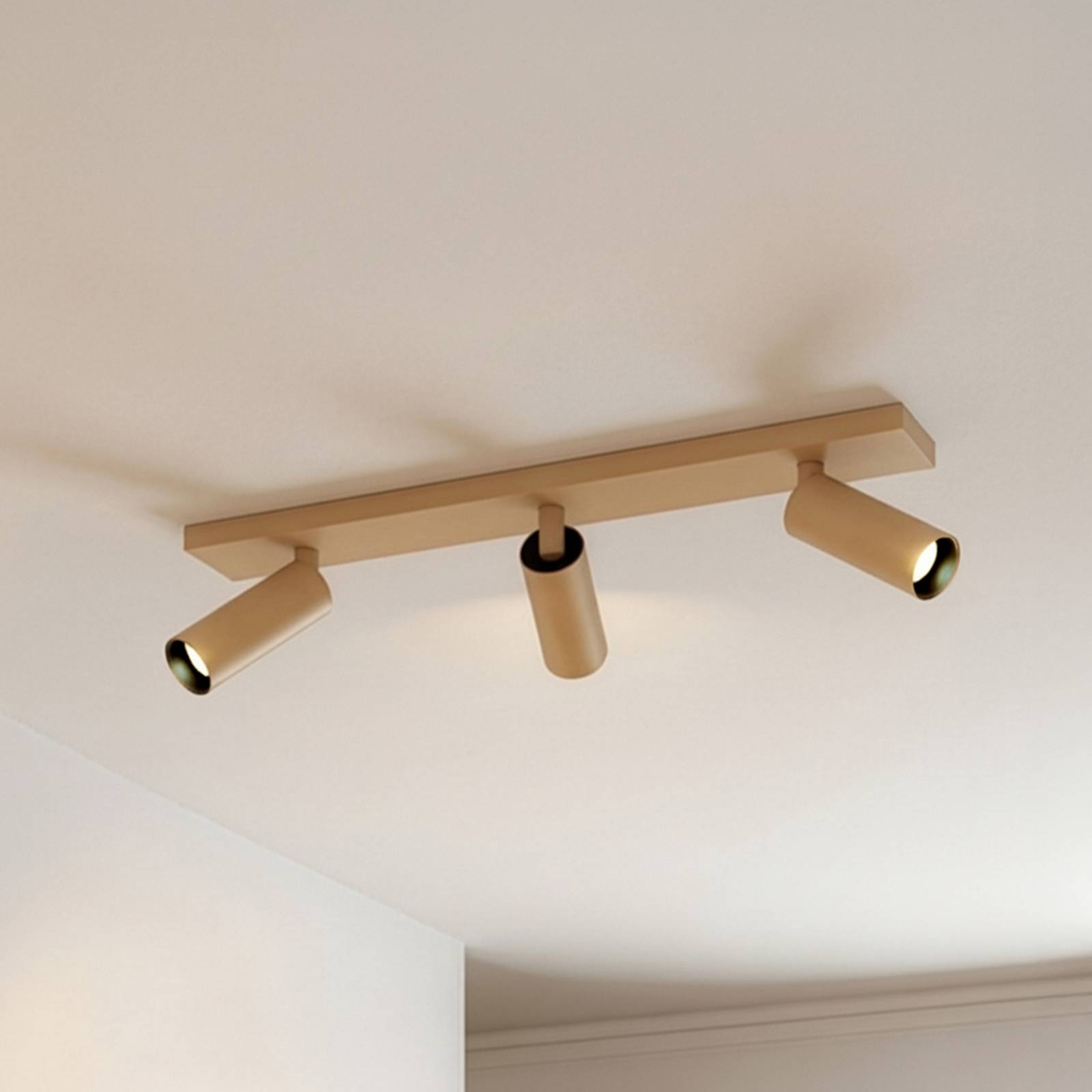 Arcchio Deckenstrahler Brinja Slim, braun, 3-flg., GU10 MR11 günstig online kaufen