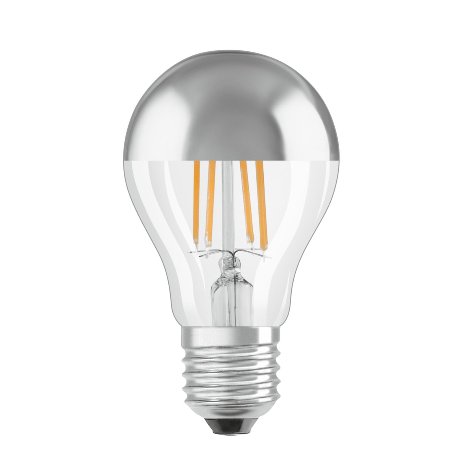 OSRAM LED bulb E27 6.5 W silver mirror 2,700 K