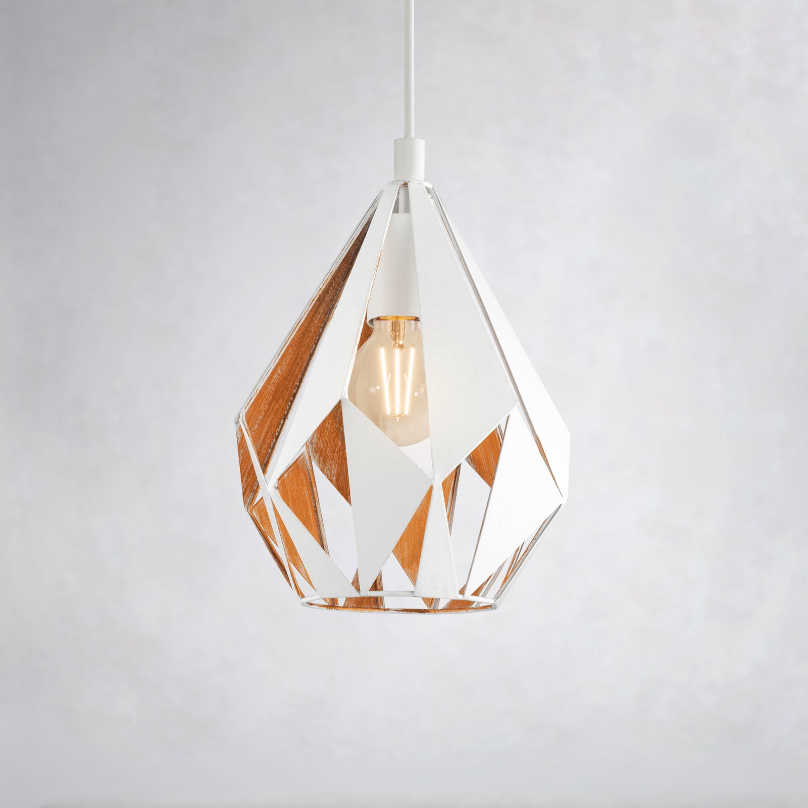 Carlton 1 κρεμαστό φωτιστικό, λευκό-χρυσό, Ø 20.5cm