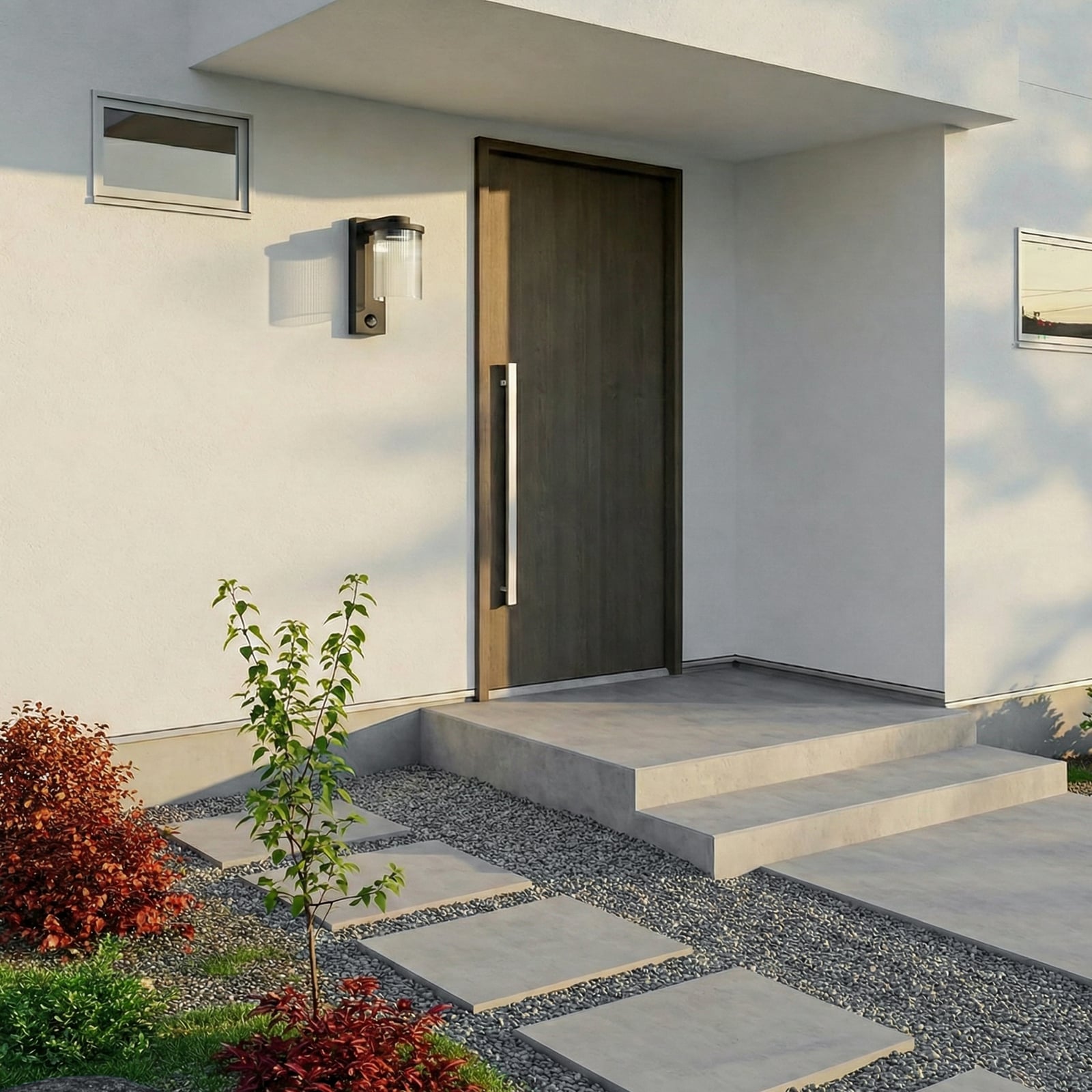 Lucande LED-Außenwandlampe Bee-G, Sensor anthrazit geriffelt