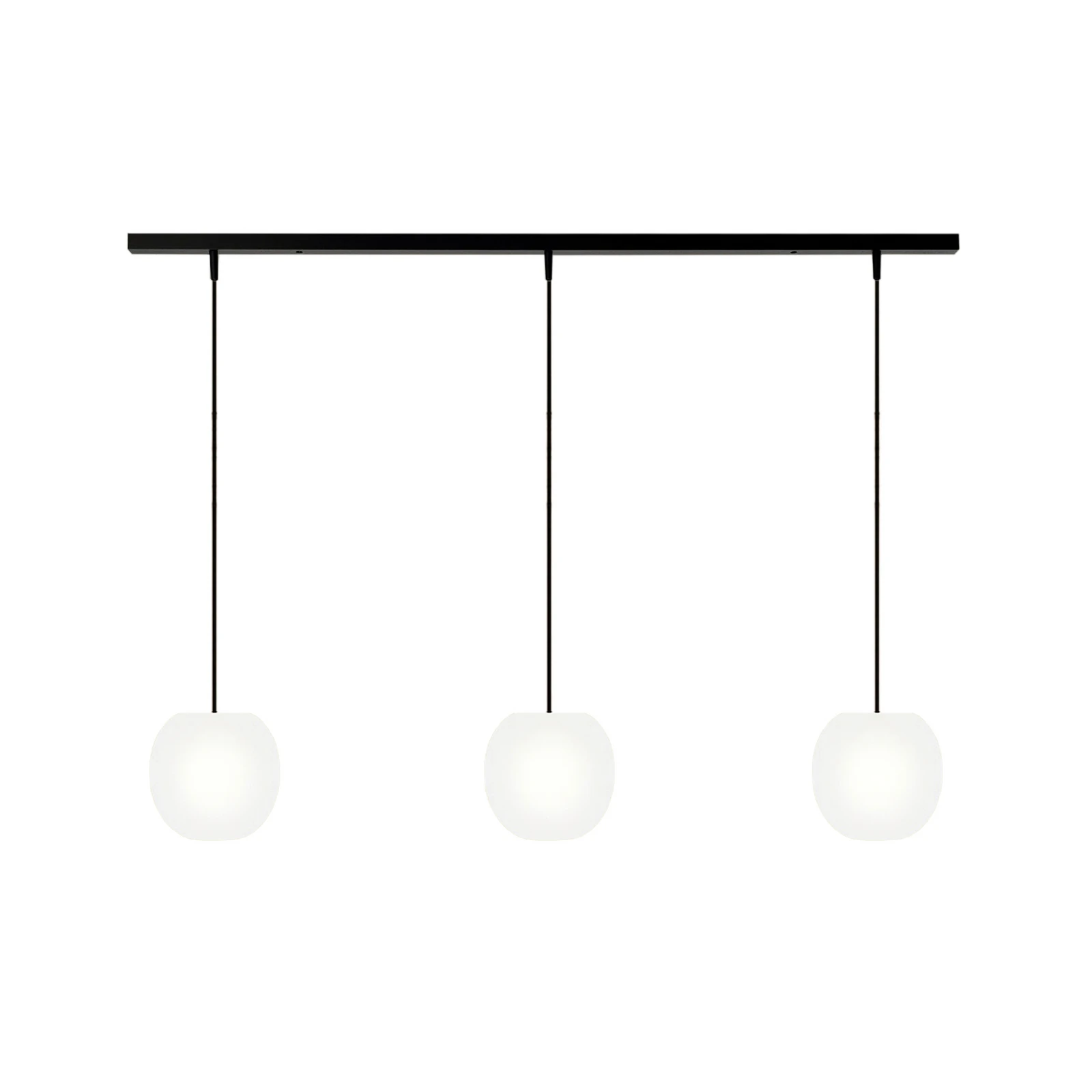 Suspension Casablanca Acai, blanc/noir, longue, à 3 lampes, 16 cm