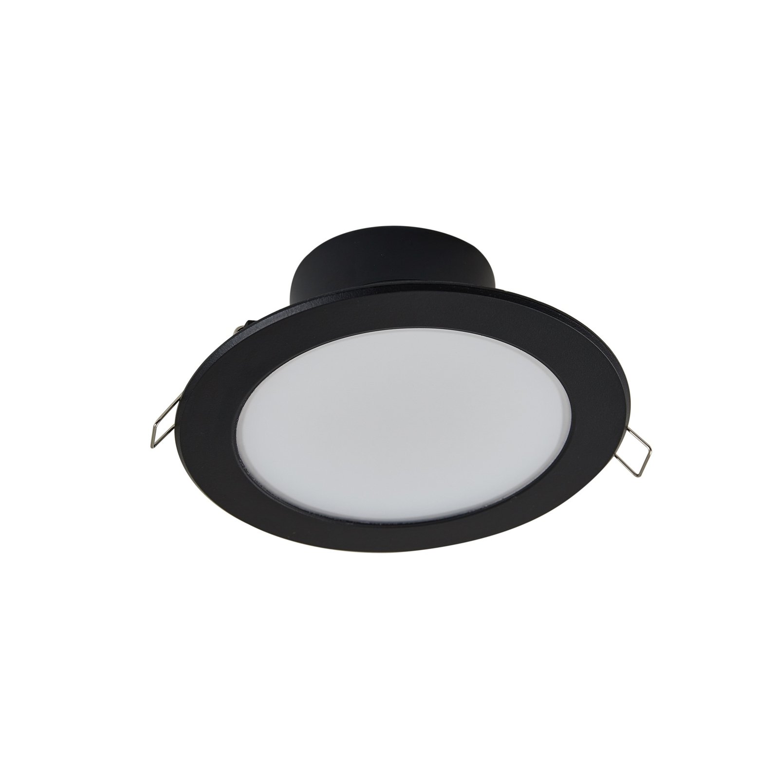 Prios LED vgradno reflektorsko svetilo Rida, črno, 14,5 cm, 12 W, CCT