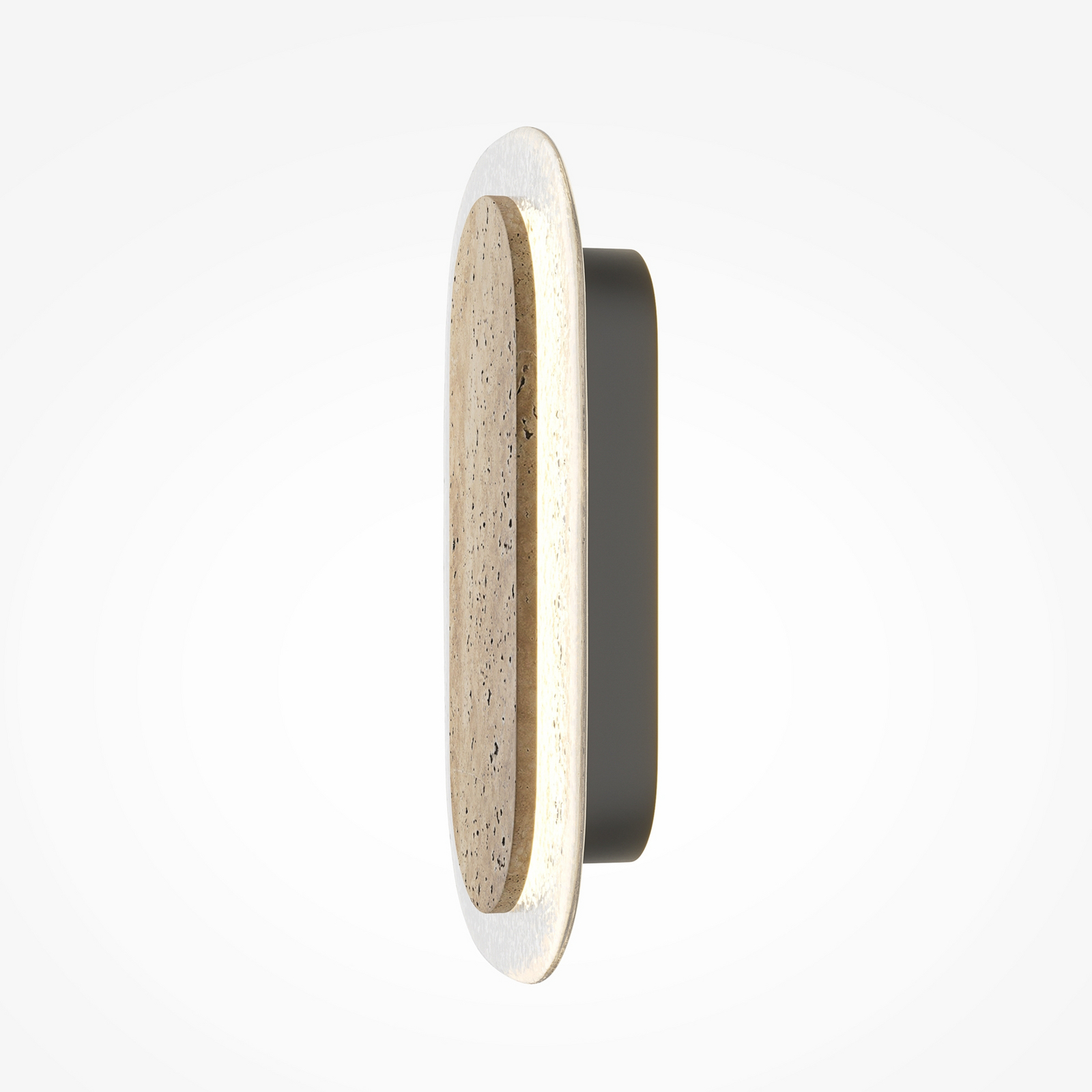 Tavo-LED-seinävalaisin, korkeus 30 cm, beige, kivi/lasi, 2700K