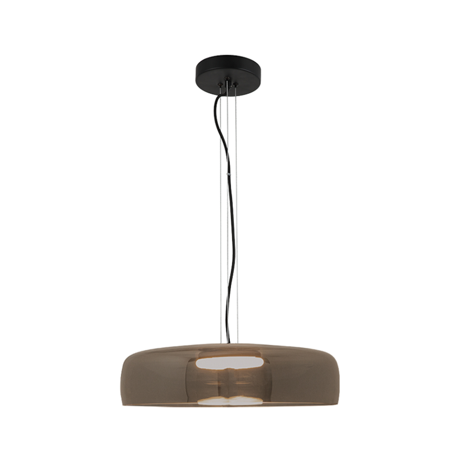 LED hanglamp 23053, rookgrijs, glas, 1-lamp, Ø 42 cm