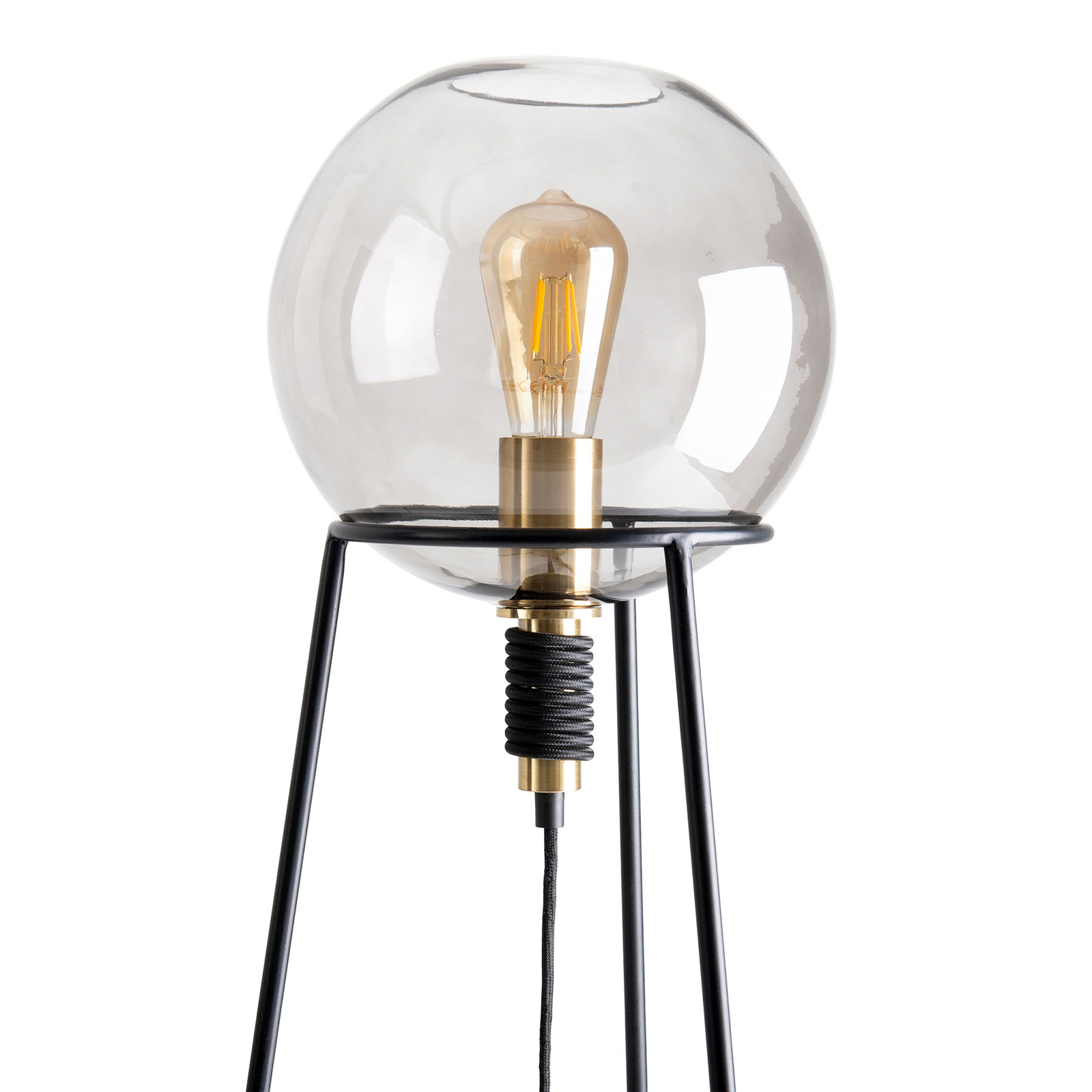 Lámpara de mesa Stelo, pantalla de bola de vidrio