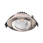 LED recessed ceiling light Dione, IP44, nickel, dimmable to warm