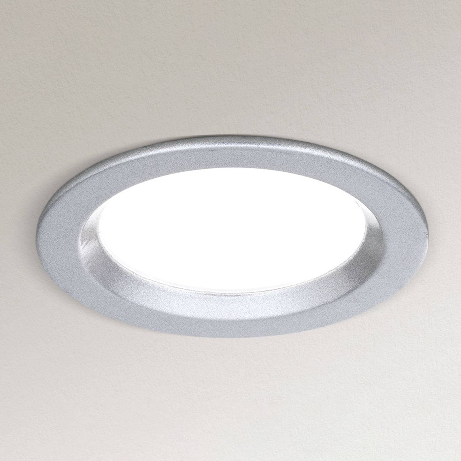 Dimmable Spock LED recessed light Ø 9 cm silver