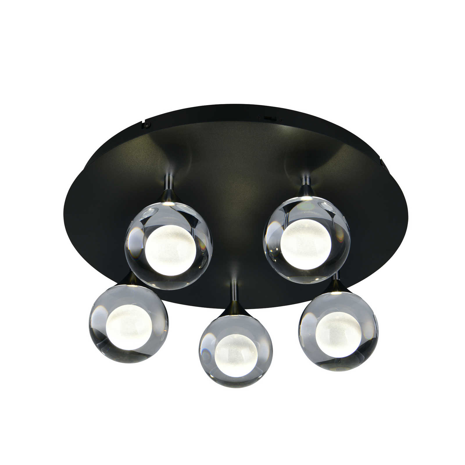 LED griestu lampa „Calista“, hromēta, Ø 43 cm, metāls/stikls, 5 spuldzes LED griestu lampa „Calista“, hromēta, Ø 43 cm, metāls/stikls, 5 spuldzes