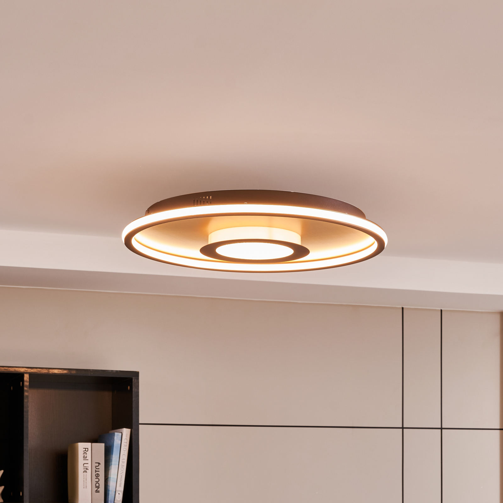 Lindby Pekela stropné LED svetlo, okrúhle, 59 cm