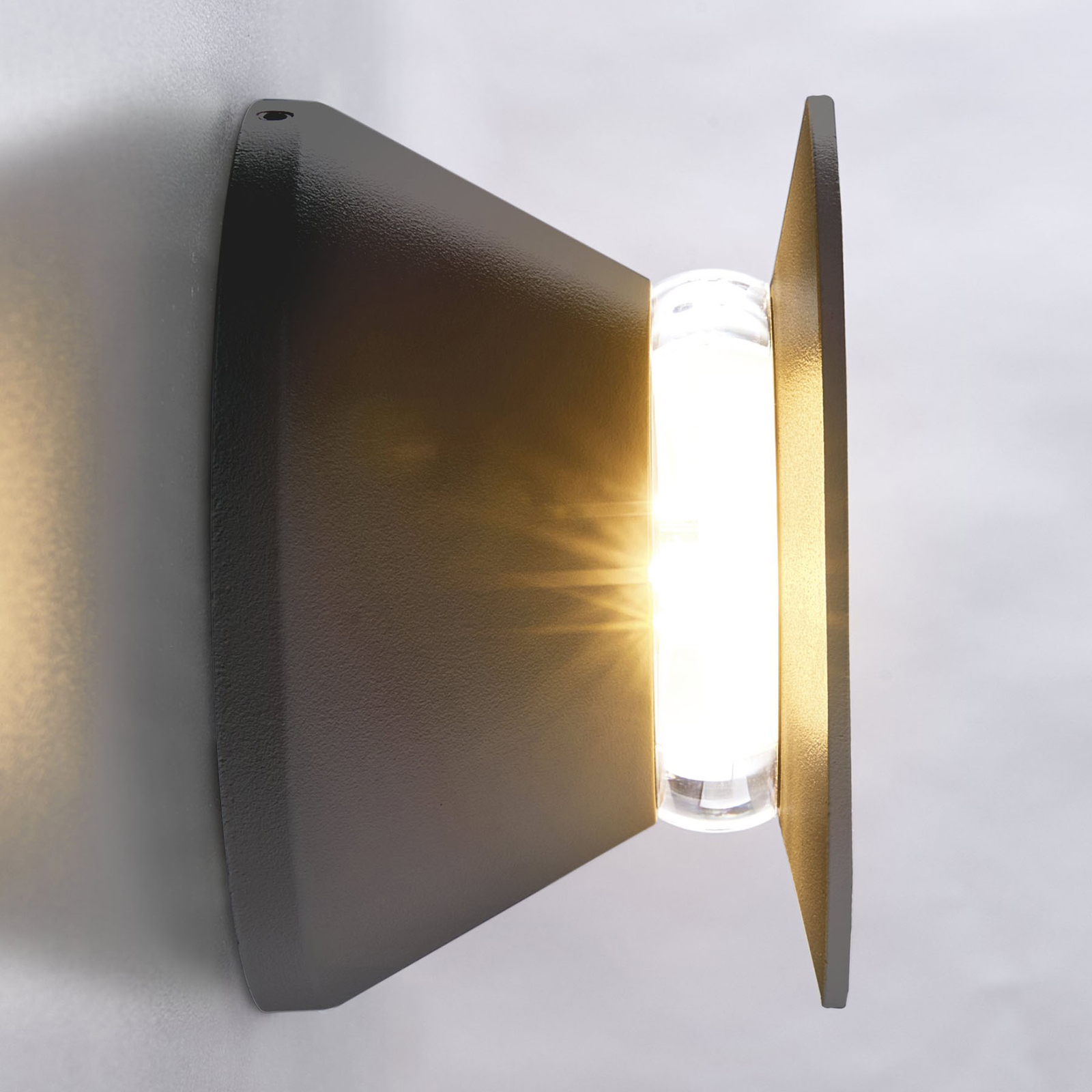 Heitronic Malaga LED outdoor wall light, anthracite, aluminium, 8 W, energy efficiency: A+
