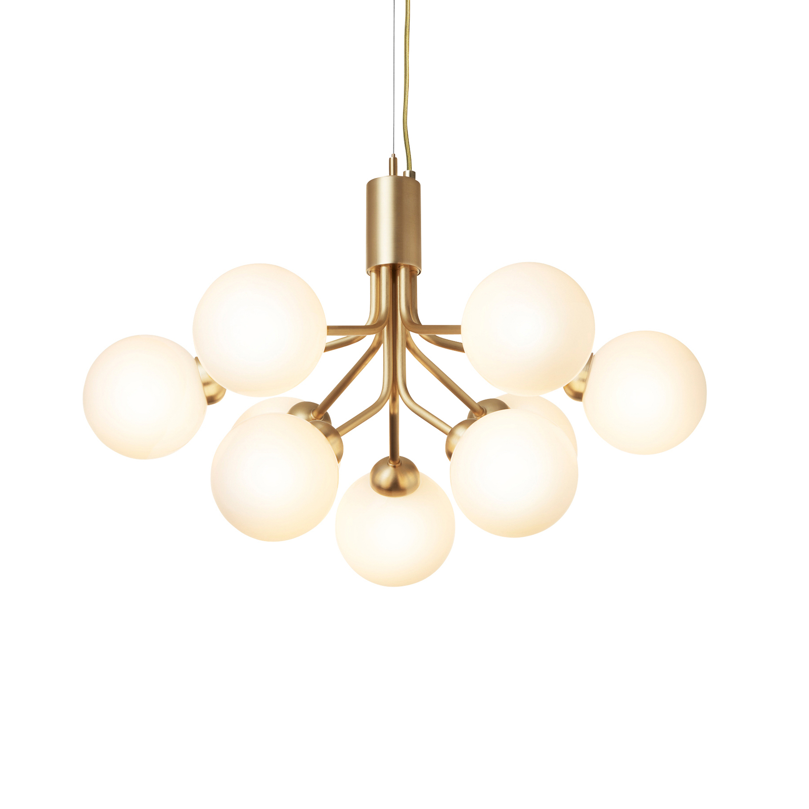 Apiales 9 Kronleuchter Brushed Brass/Opal White - Nuura