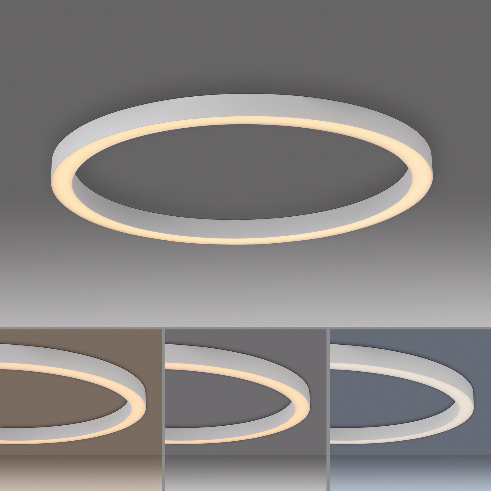 Lampa sufitowa PURE LED Lines, Ø 70 cm, biała, CCT Pilot zdalnego sterowania