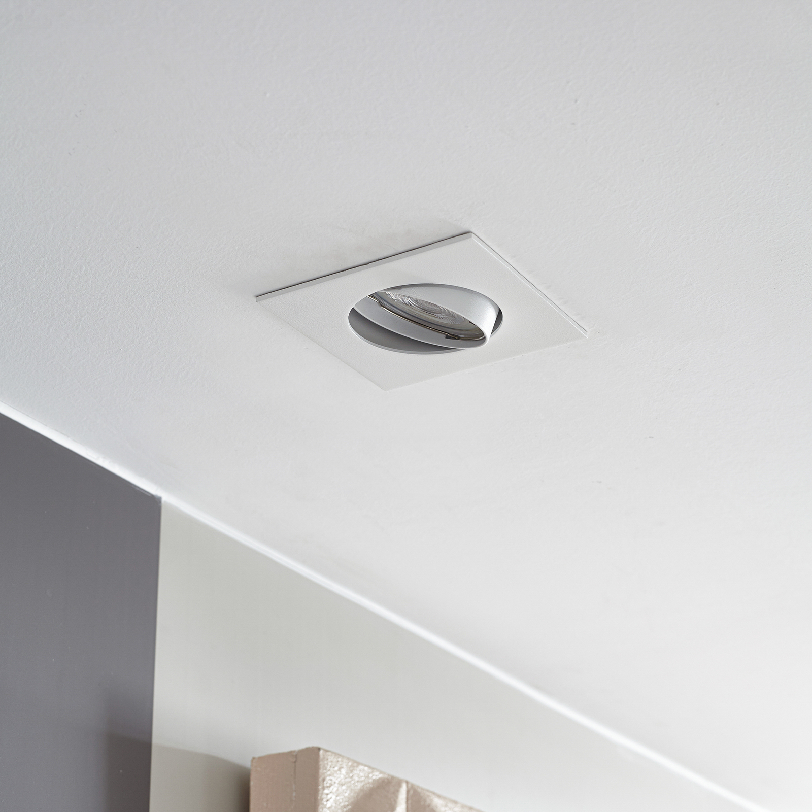 PRIOS inbouwlamp Fibur, wit, 9 cm, GU10, set van 10