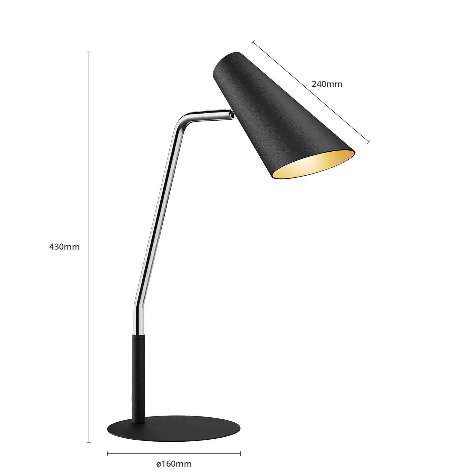 Lucande Wibke stolní lampa v černé barvě