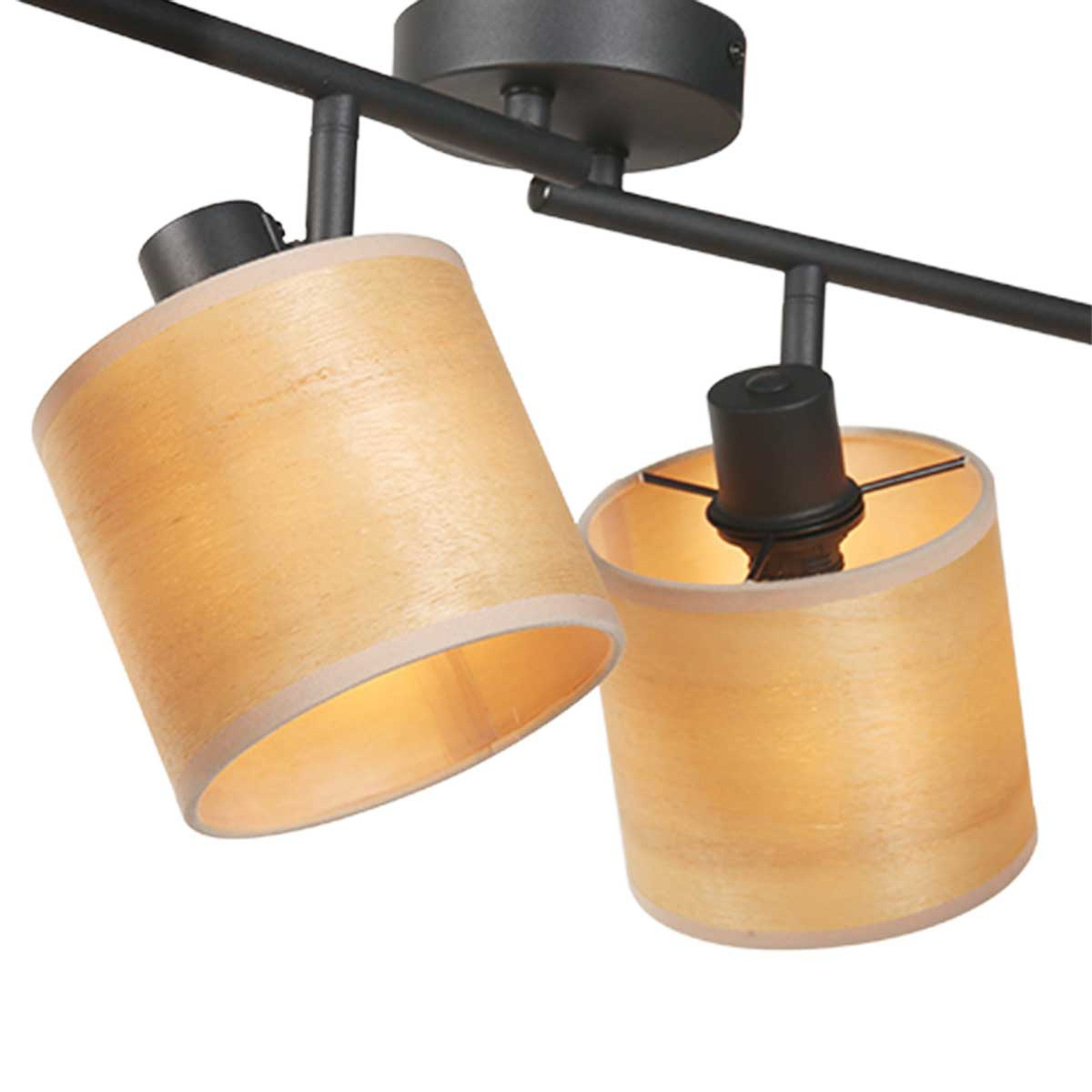 Bamboe plafondlamp, 4-lamps
