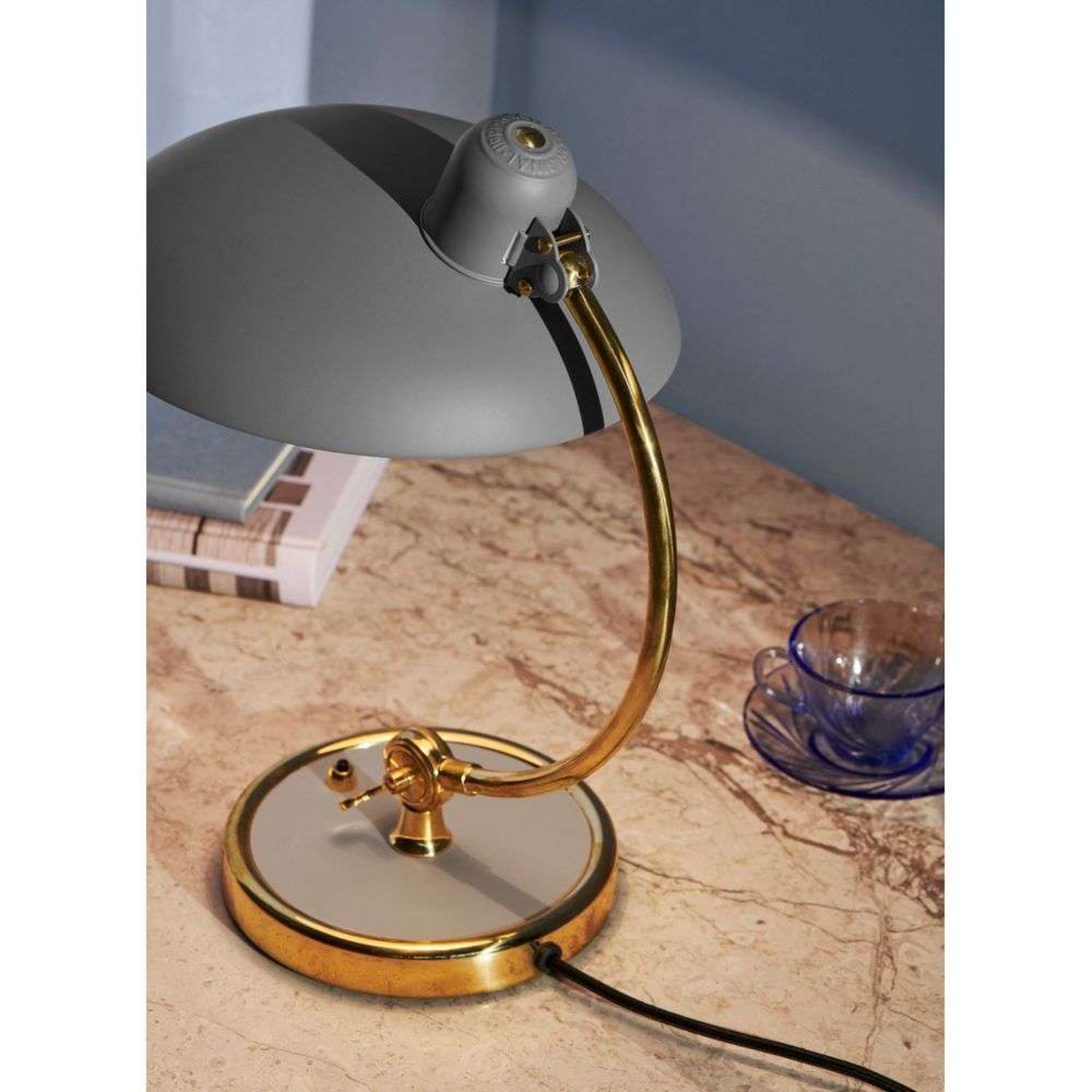 KAISER idell™ 6631-T Table Lamp Matt Easy Grey/Brass - Fritz Hansen