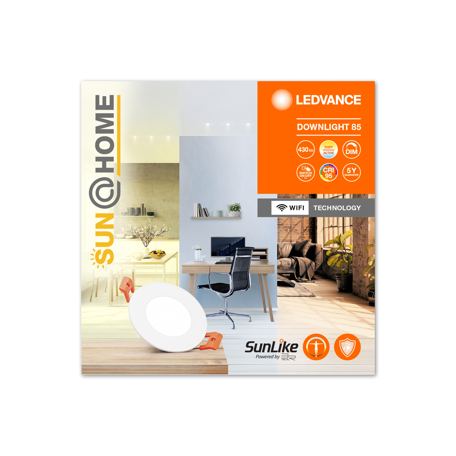 LEDVANCE SMART+ SUN@Home Slim inbouw wit Ø8,5cm