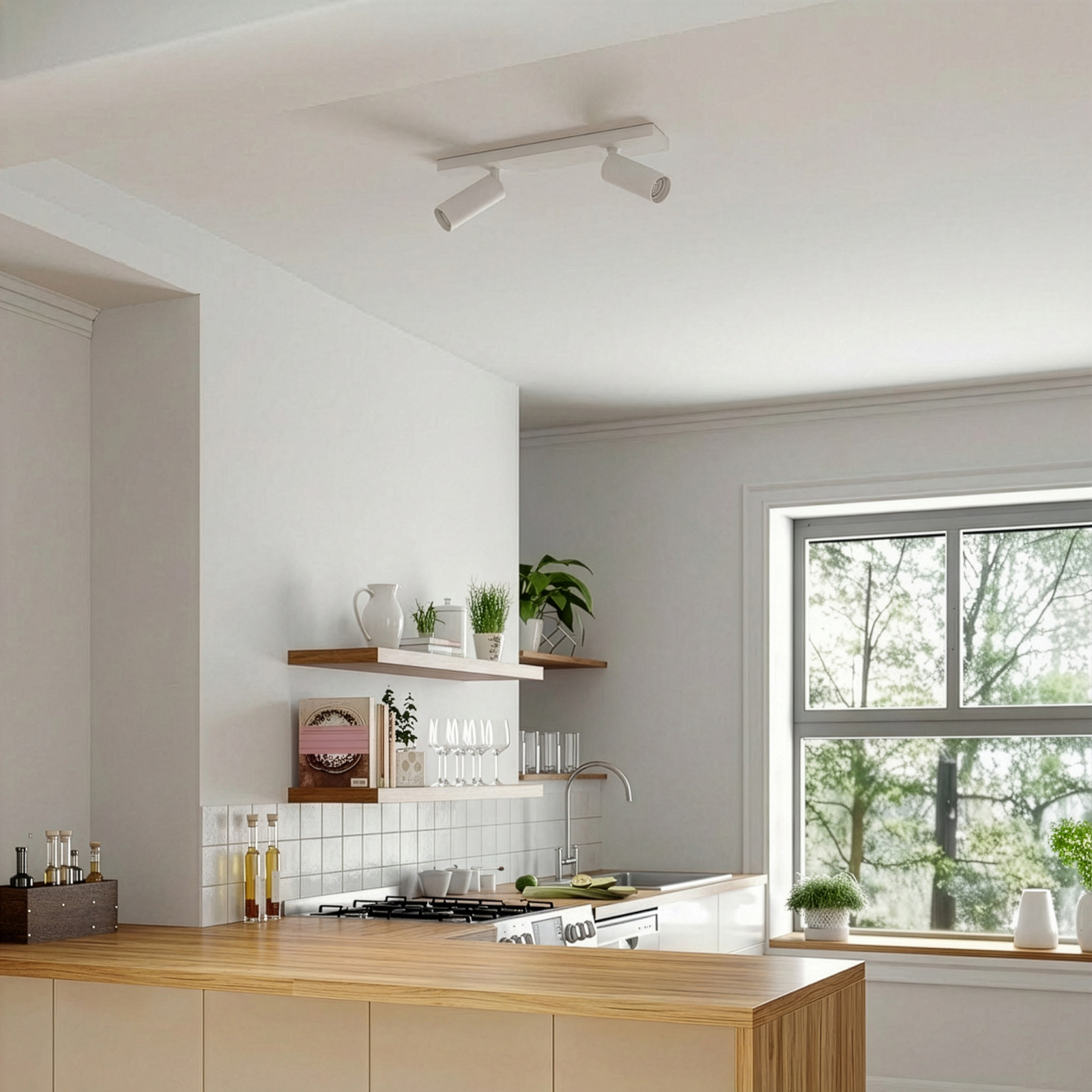 Arcchio Spot pour plafond Brinja Slim, blanc, à 2 lampes, GU10 MR11