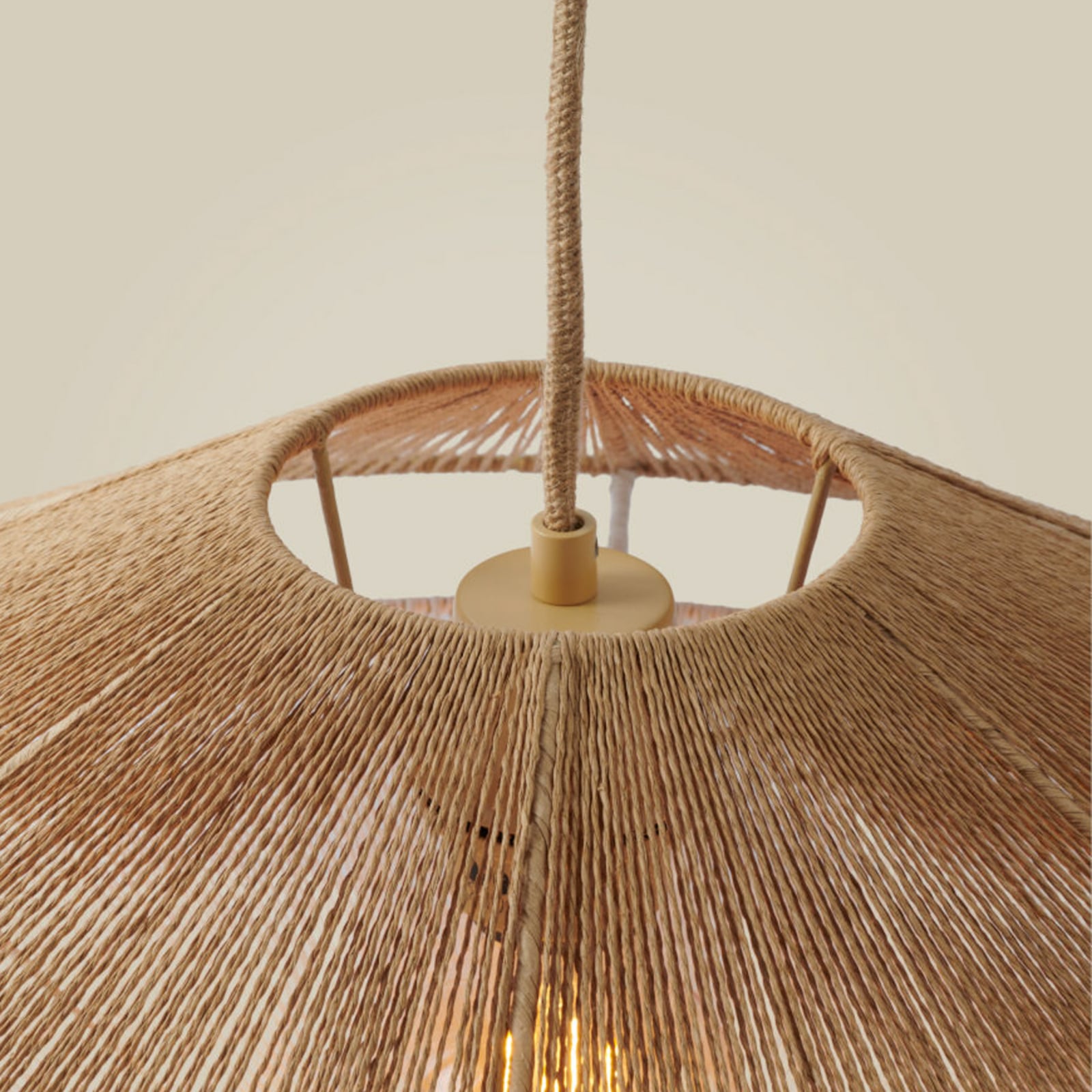 GOOD & MOJO Hängelampe Lumbini, Ø60 cm, natur, Papierseil