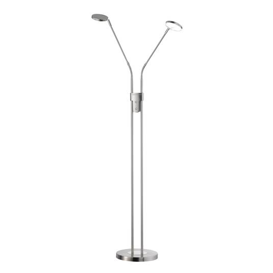 Lunia LED floor lamp, 2bulb, matt nickel Lights.co.uk