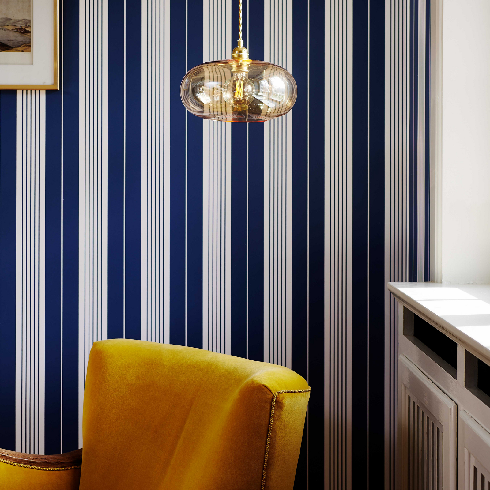 Suspension EBB & FLOW Horizon, beige, verre, Ø 29 cm