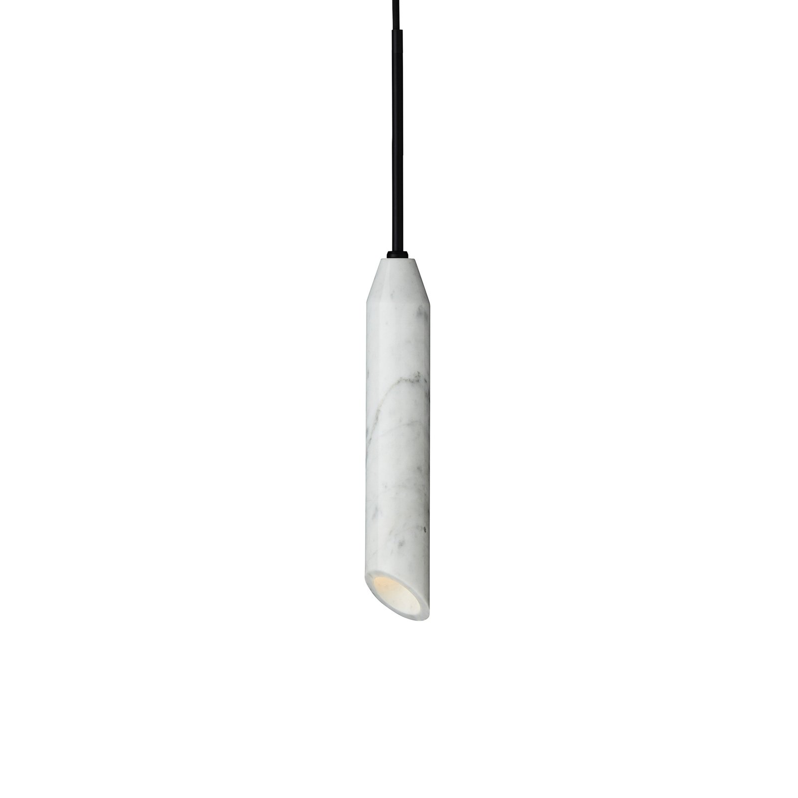 Lampada a sospensione Marble Art, bianco, marmo di Carrara, altezza 30 cm