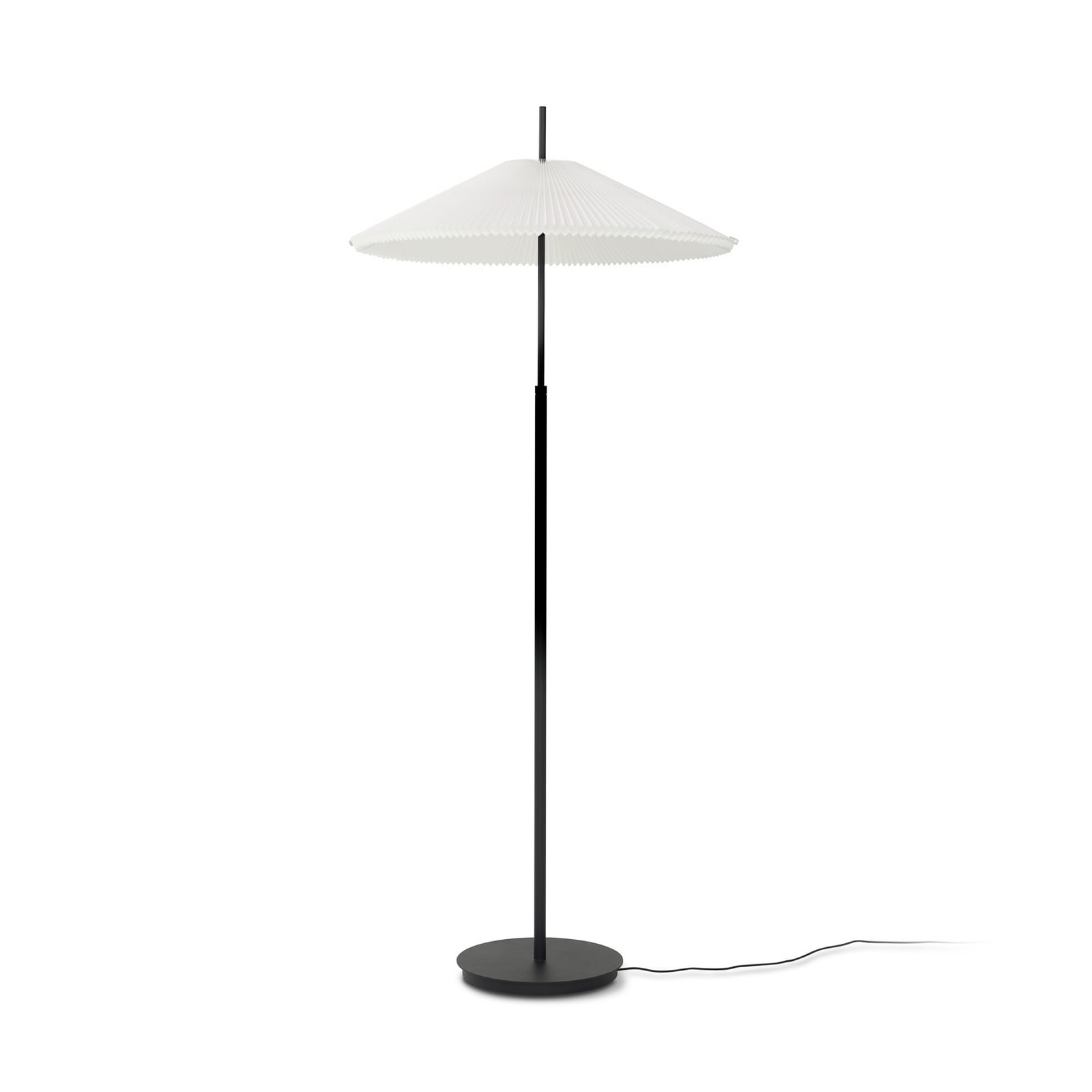 Lampe sur pied LED Nebra, noir/blanc, 150 cm, tissu - New Works