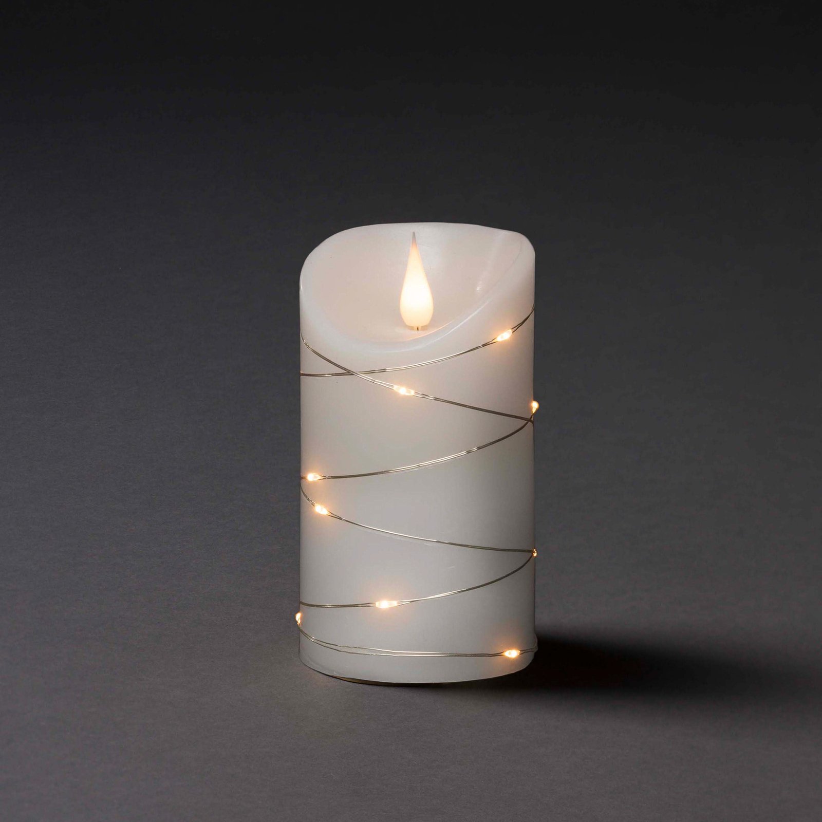Świeca woskowa LED biała Barwa światła ciepła biel 13,5 cm