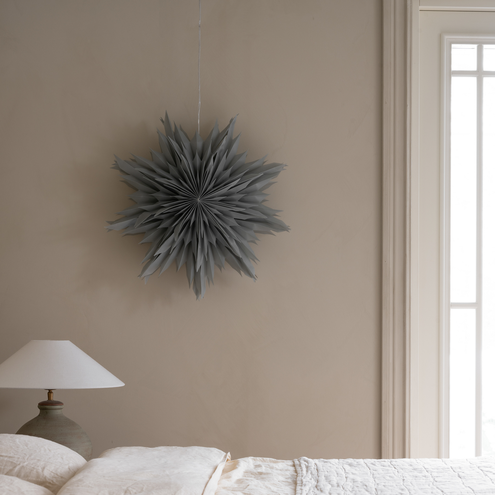 Oslo Estrella de papel, gris, Ø 60 cm, papel - Watt & Veke