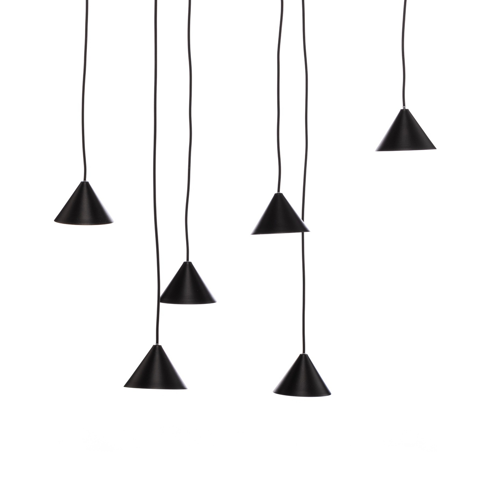 Elit Spider pendant light, 6-bulb, black, metal