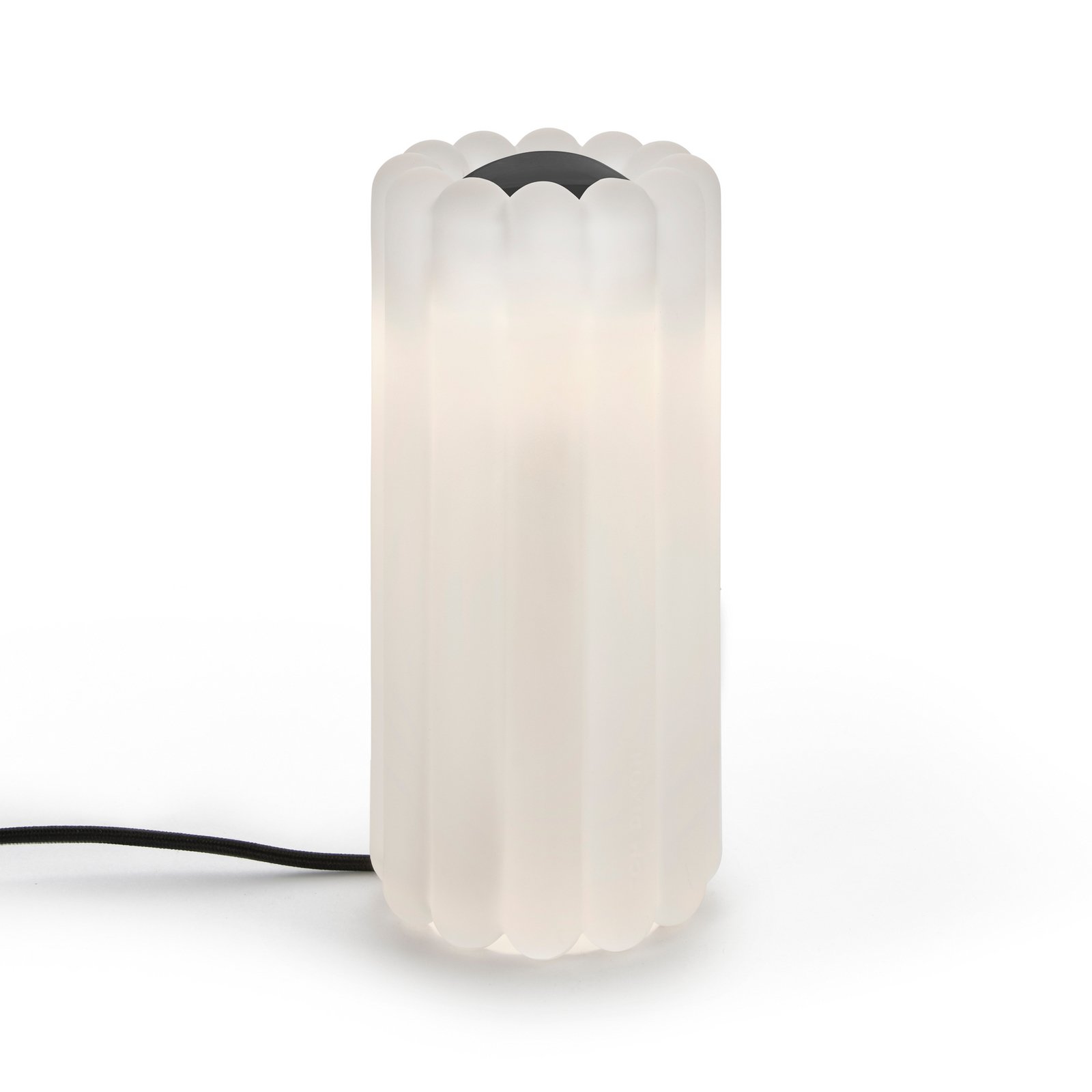 Candeeiro de mesa LED Press da Tom Dixon, vidro fosco, altura 24 cm Candeeiro de mesa LED Press da Tom Dixon, vidro fosco, altura 24 cm