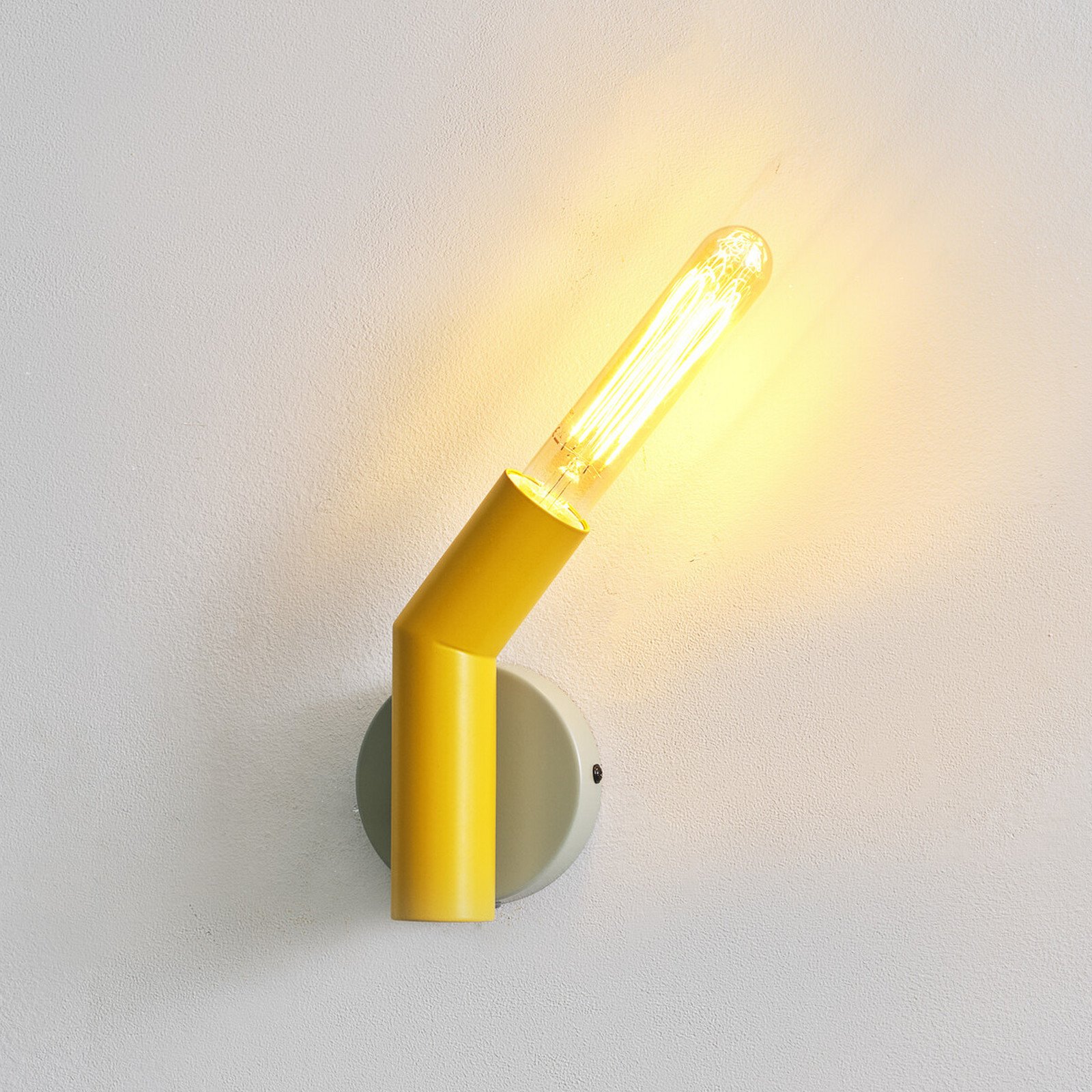 Aplică OSRAM Decor Straw 1 bec gri/galben oțel E27 - Camera de zi / sufragerie - Modern - galben gri - Metal