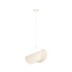 Suspension LED Tamani, 60 cm, lin, verre, blanc, à intensité variable - Lucande