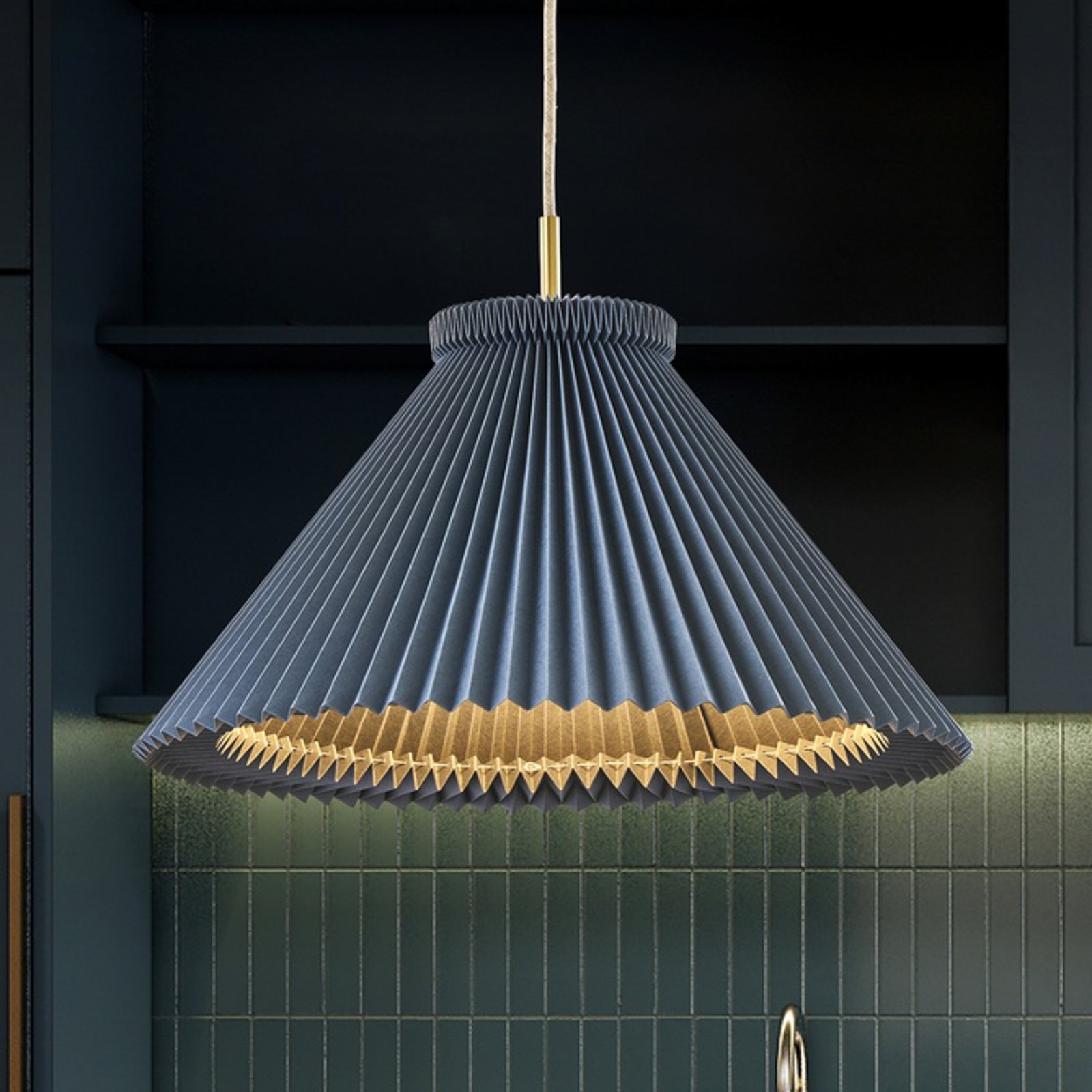 LE KLINT Hängeleuchte Model 1, blau, Papier, Ø 44 cm