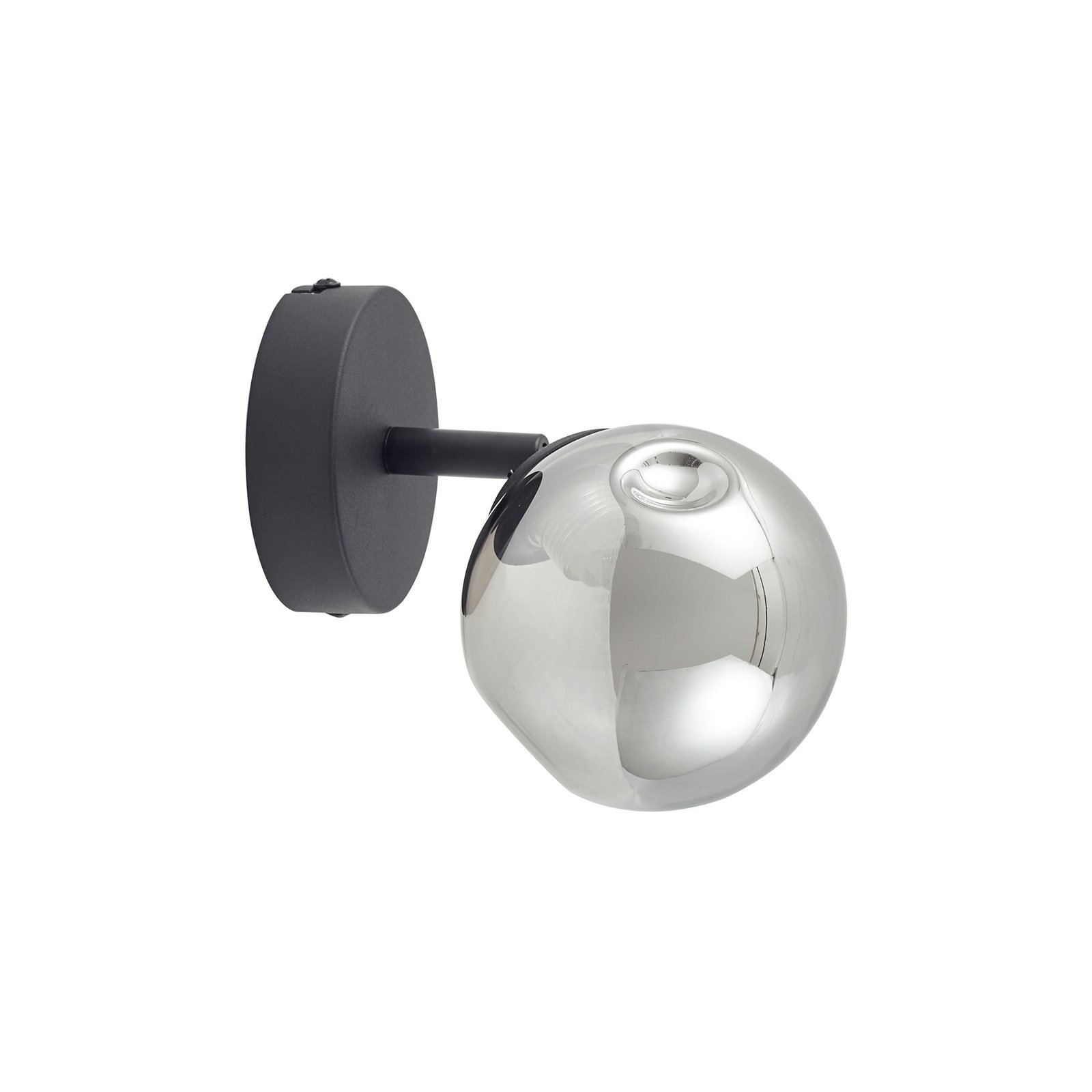 Lindby wall light Valentina, grey/black, glass, Ø 10 cm