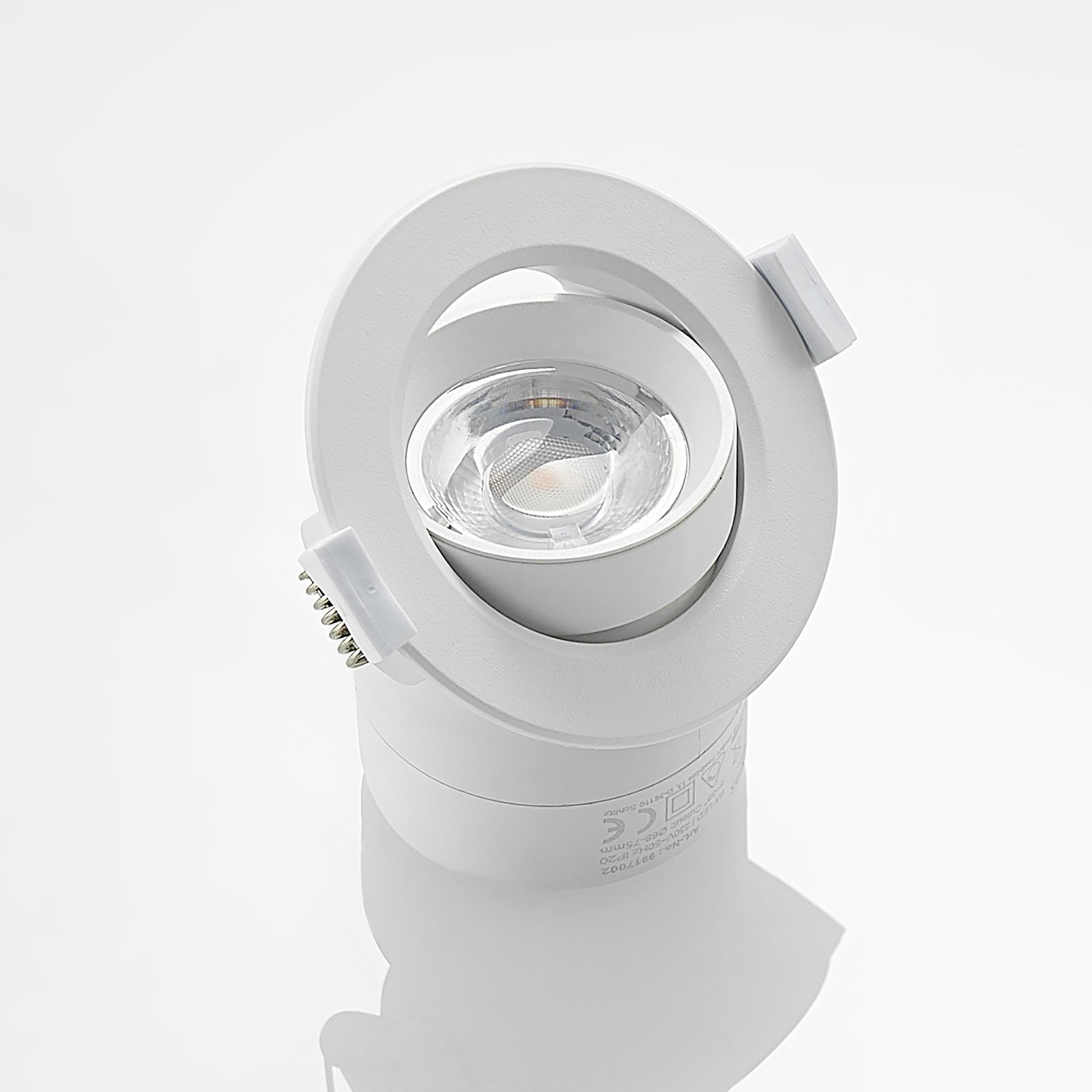 Prios LED inbouwlamp Shimar, wit, 9 W, 3000K, dimbaar